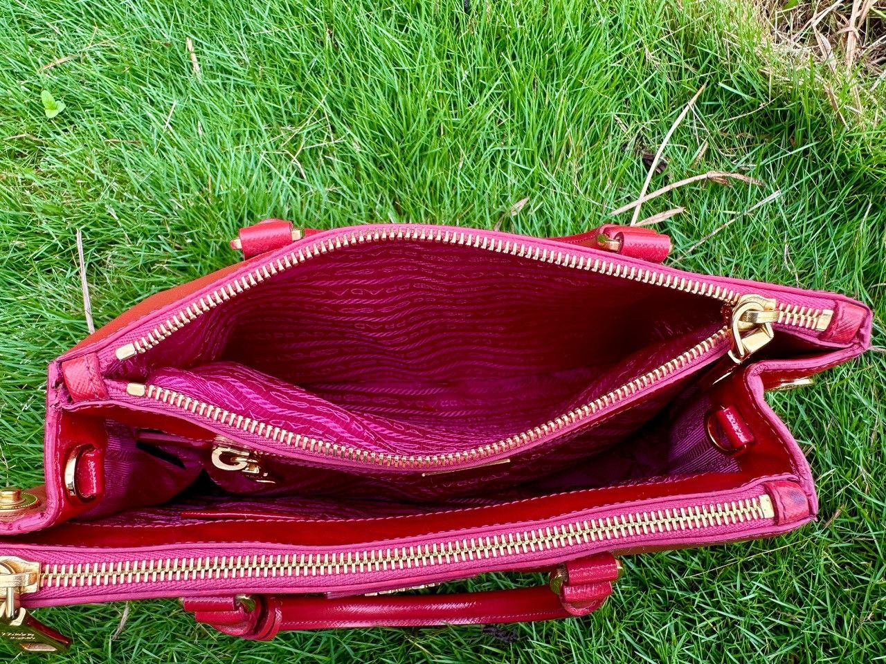 Prada Authentic Prada Saffiano Lux Small Galleria Double Zip Fuoco Size ONE SIZE - 7 Thumbnail