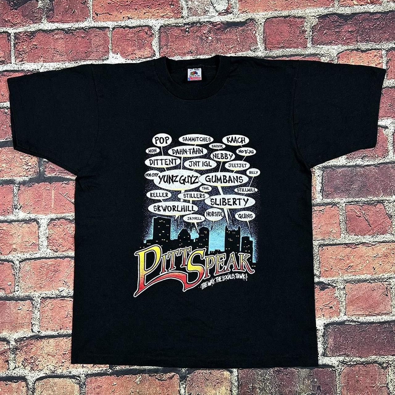 Fruit Of The Loom Vintage Funny Pittsburgh Pitt Speak Tee Single Stitch Yinzer Size US L / EU 52-54 / 3 - 1 Thumbnail