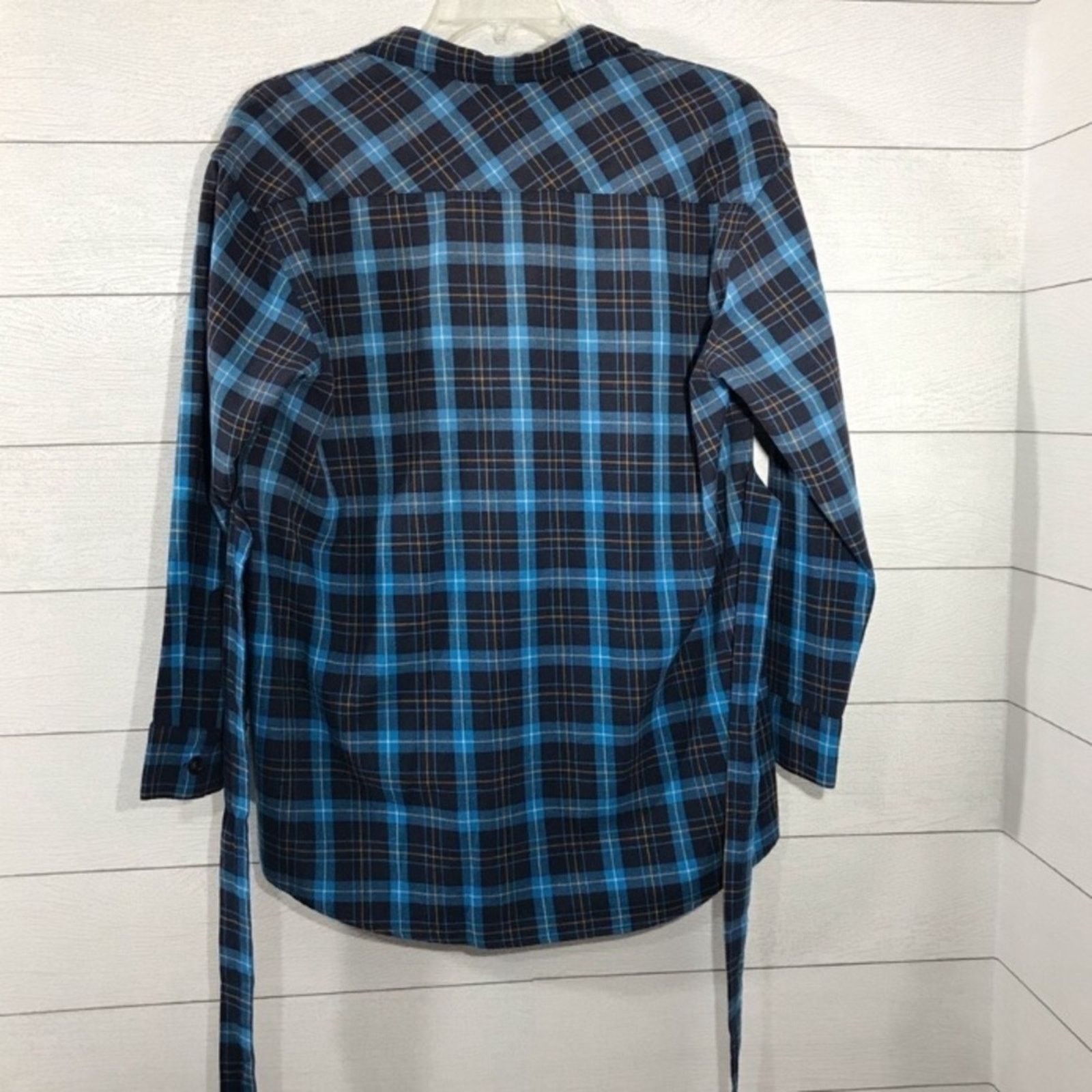 Pam & Gela PAM & GELA Blue and Black Plaid Long Sleeve Shirt Size Small Size S / US 4 / IT 40 - 4 Thumbnail