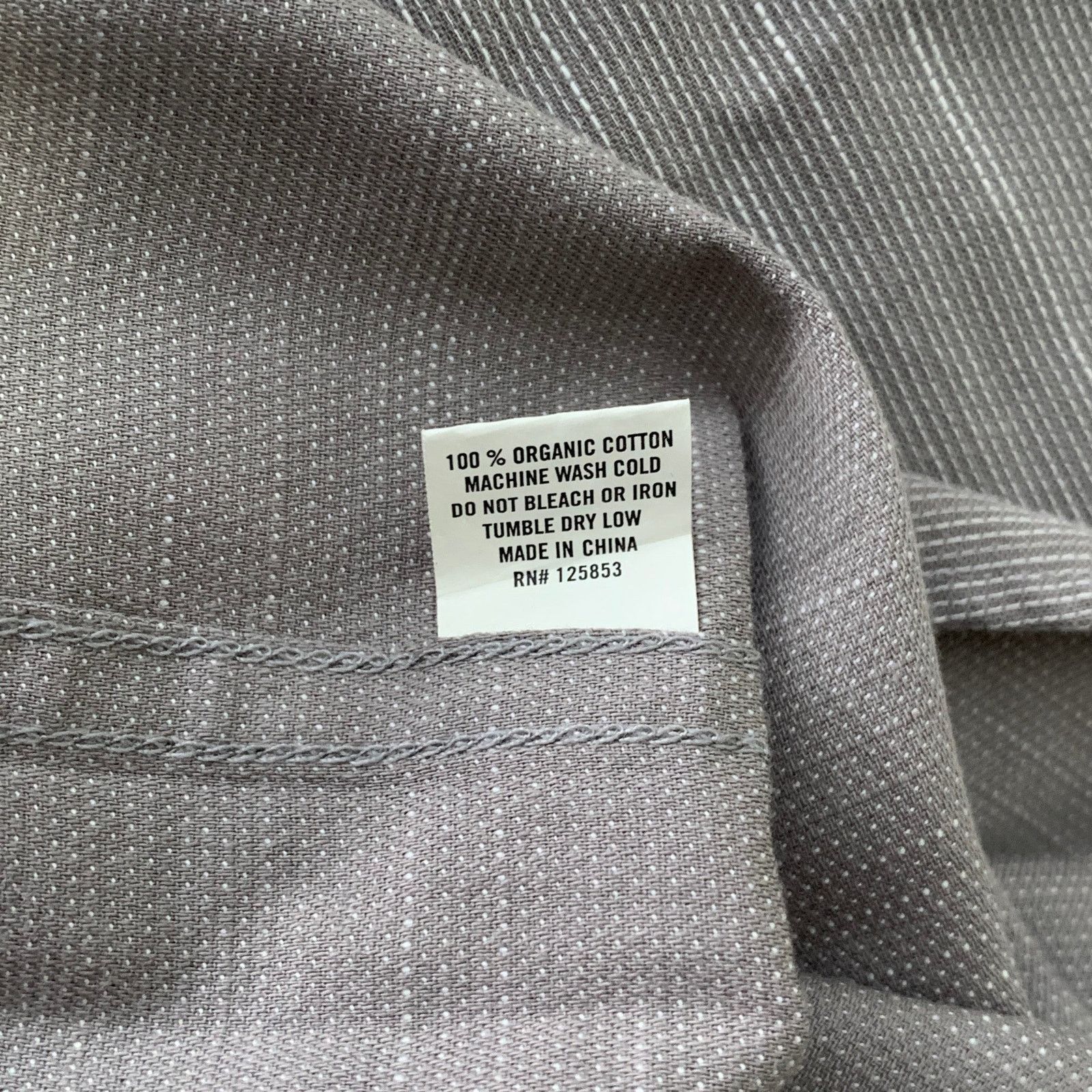 Size M Grey Stripe Cotton Button Down Short Sleeve Shirt