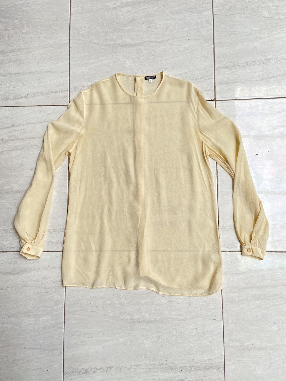 GIORGIO ARMANI Cream Mesh Shirt