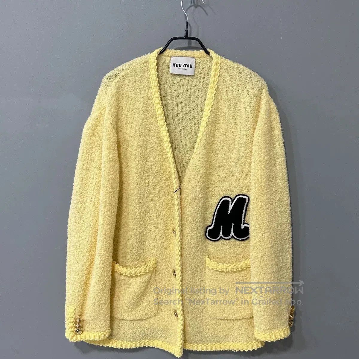 Miu Miu miumiu yellow knit cardigan size 42. Size M / US 6-8 / IT 42-44 - 1 Thumbnail
