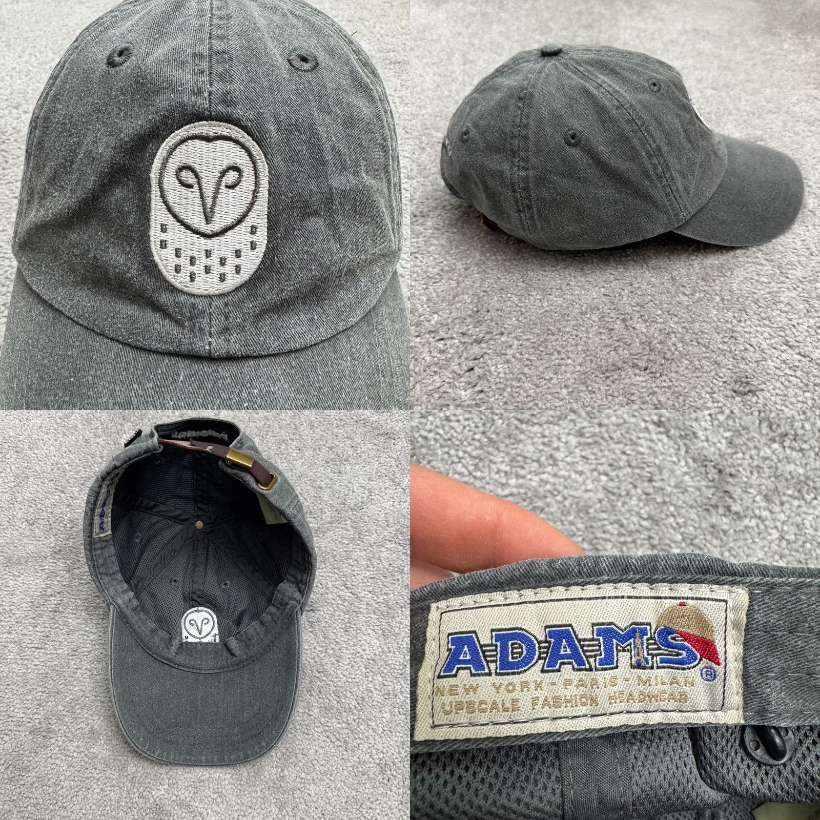 Logo 7 Samsara Hat Cap Adams Owl Embroidered Logo Washed Gray OSFA Cotton Mens Size ONE SIZE - 8 Thumbnail