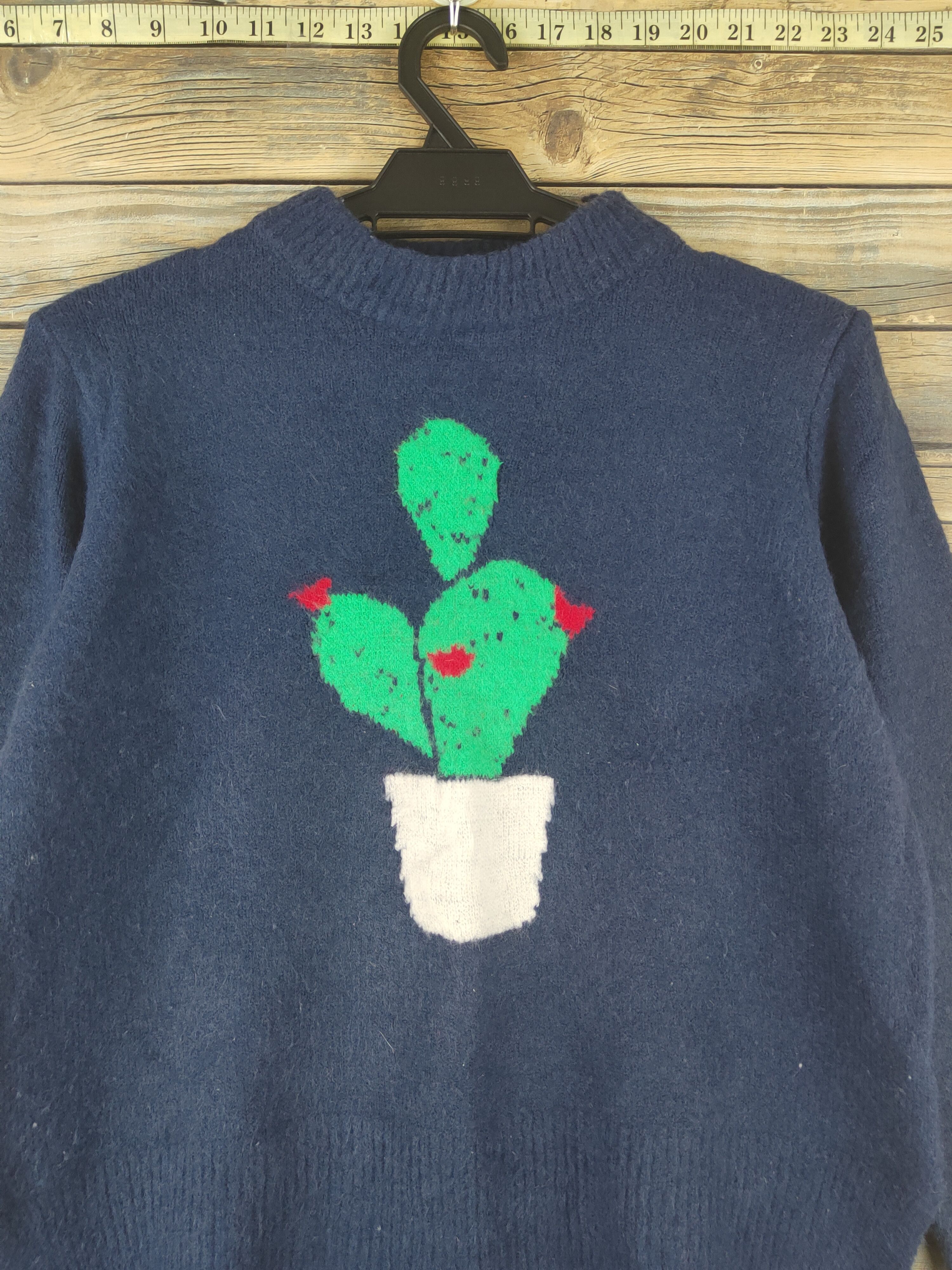 Homespun Knitwear Temt Navy Cactus Knitwear Sweatshirts #W1212 Size S / US 4 / IT 40 - 2 Thumbnail