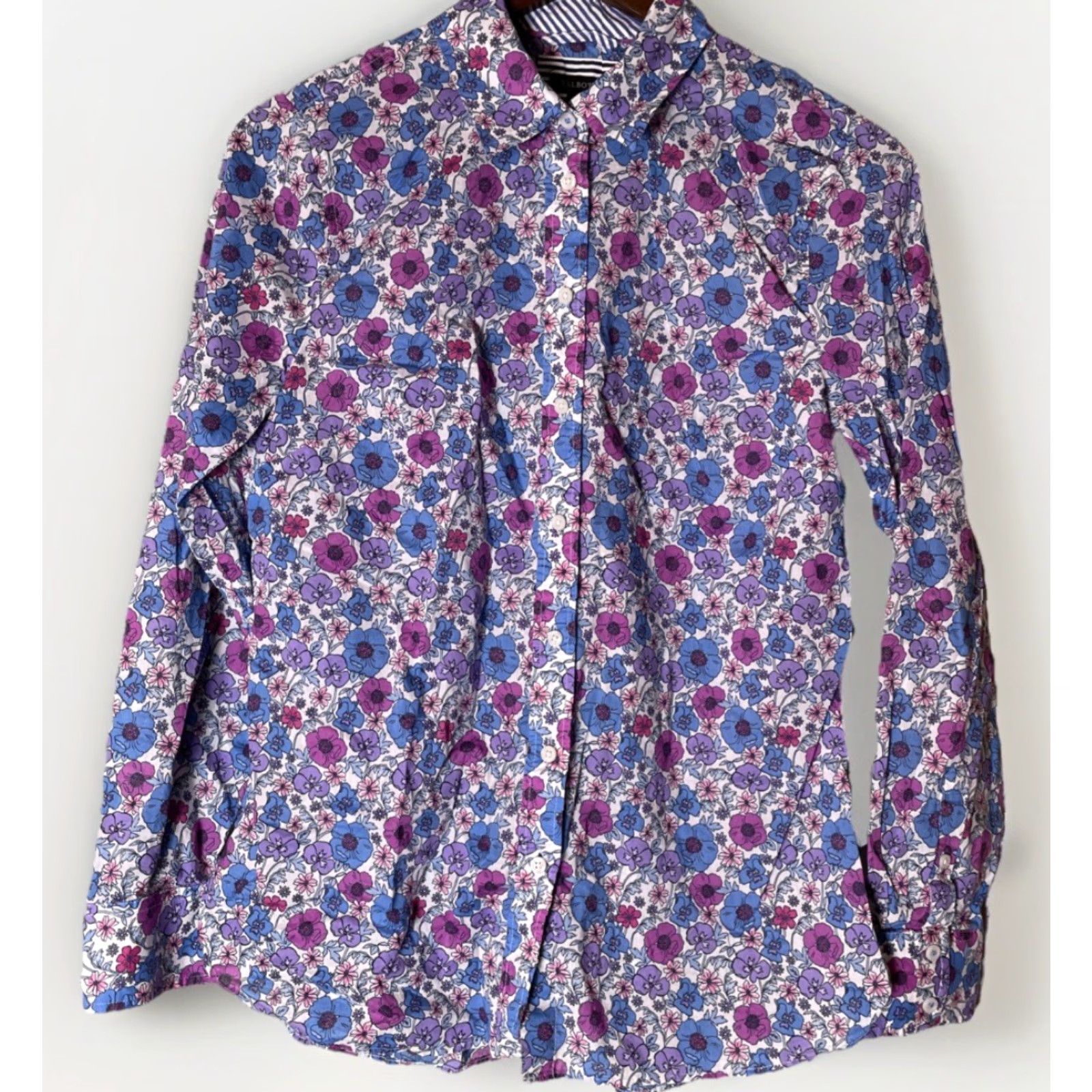 Talbots Talbots Shirt Womens Small Multicolor Floral Print Long Sleeve Button Up Casual Classic Knit 100% Cotton Size S / US 4 / IT 40 - 2 Thumbnail