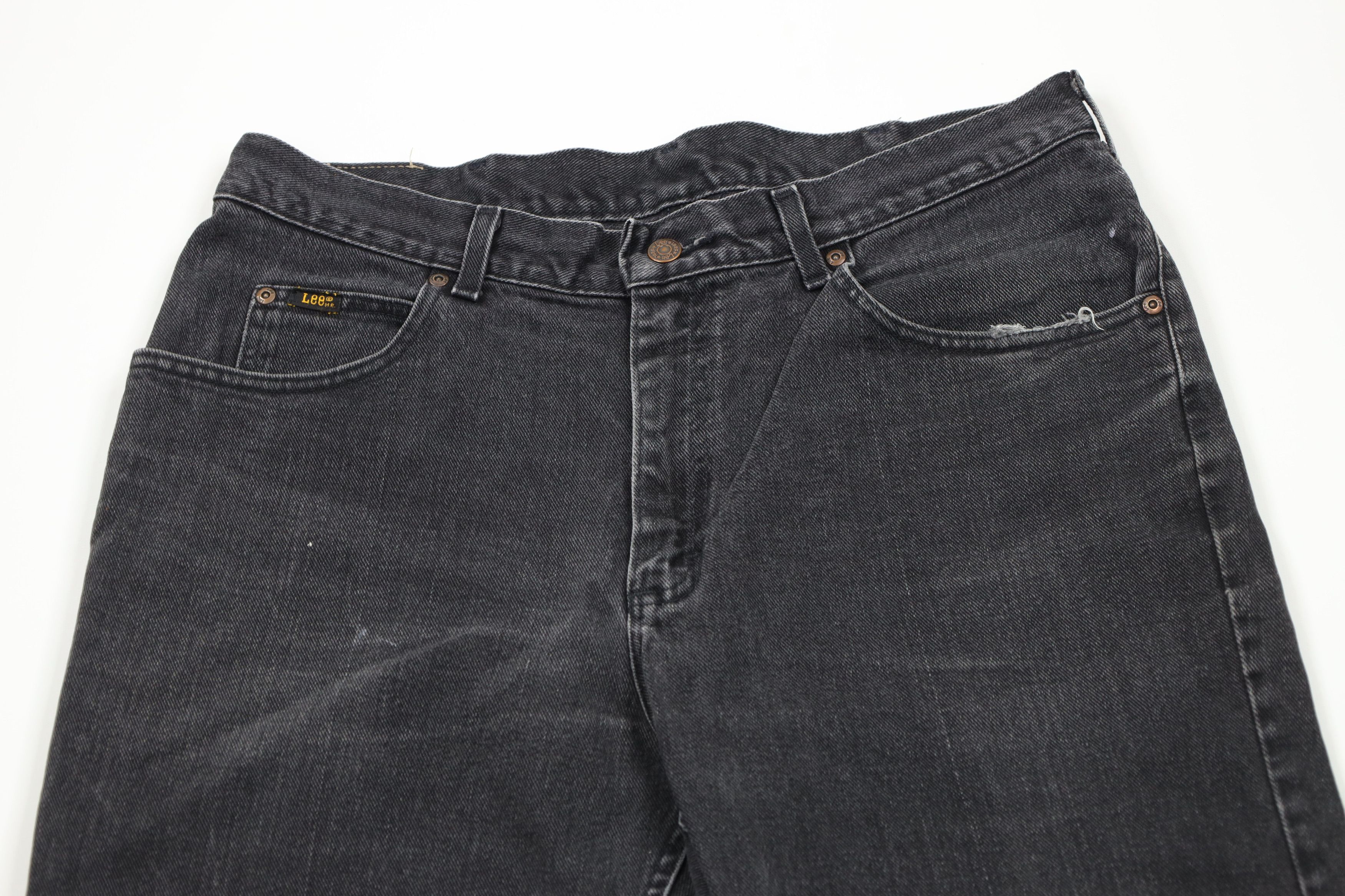 Lee × Vintage Vintage 90s Lee Straight Leg Denim Jeans Black Cotton Size US 34 / EU 50 - 2 Thumbnail