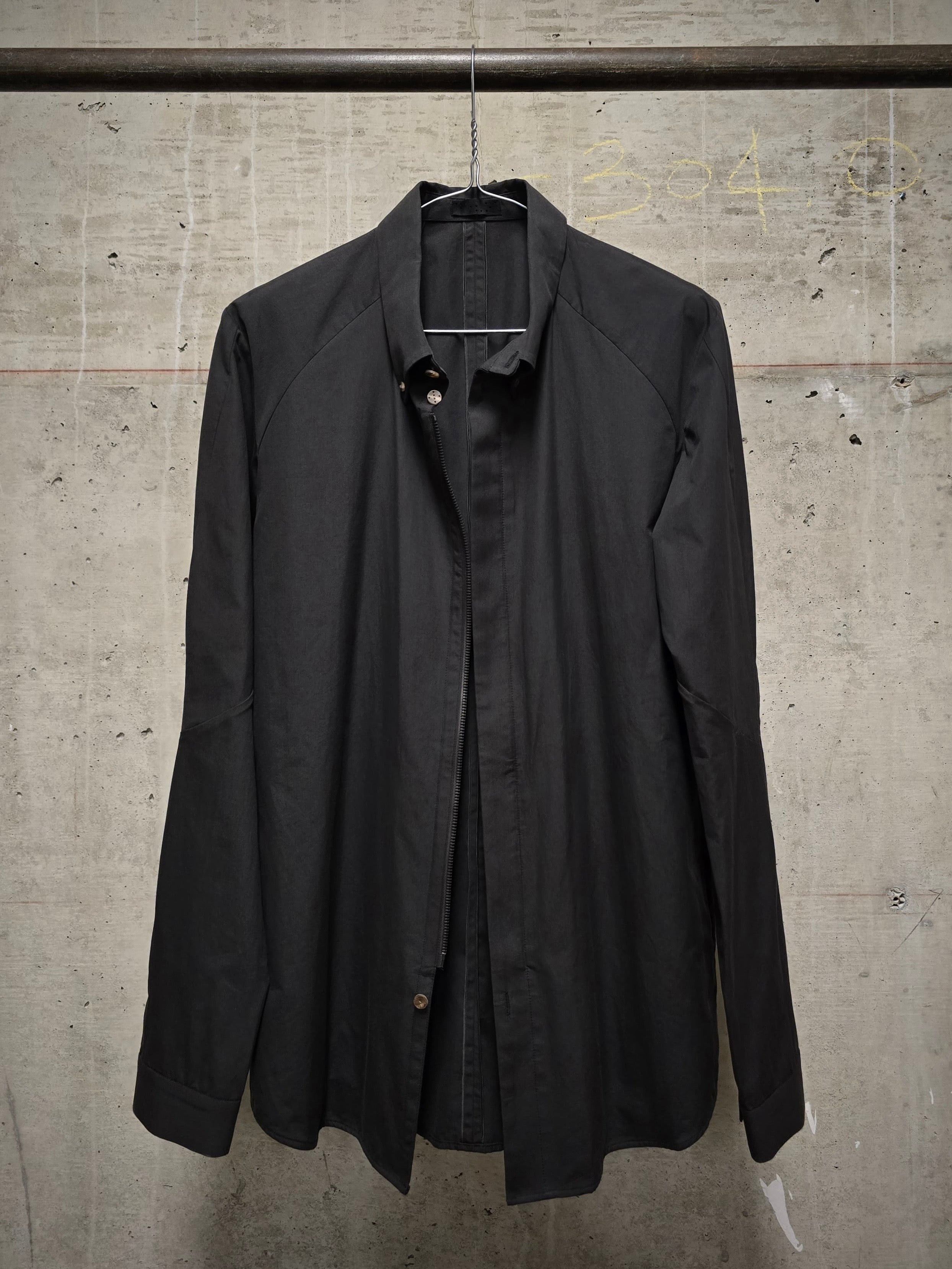Devoa DEVOA Charcoal Grey Oxford Zip Shirt Size US L / EU 52-54 / 3 - 4 Thumbnail
