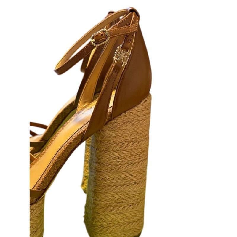 Sam Edelman Sam Edelman “Kade” Leather and Jute Heeled Sandals in Brown Size US 9 / IT 39 - 6 Thumbnail