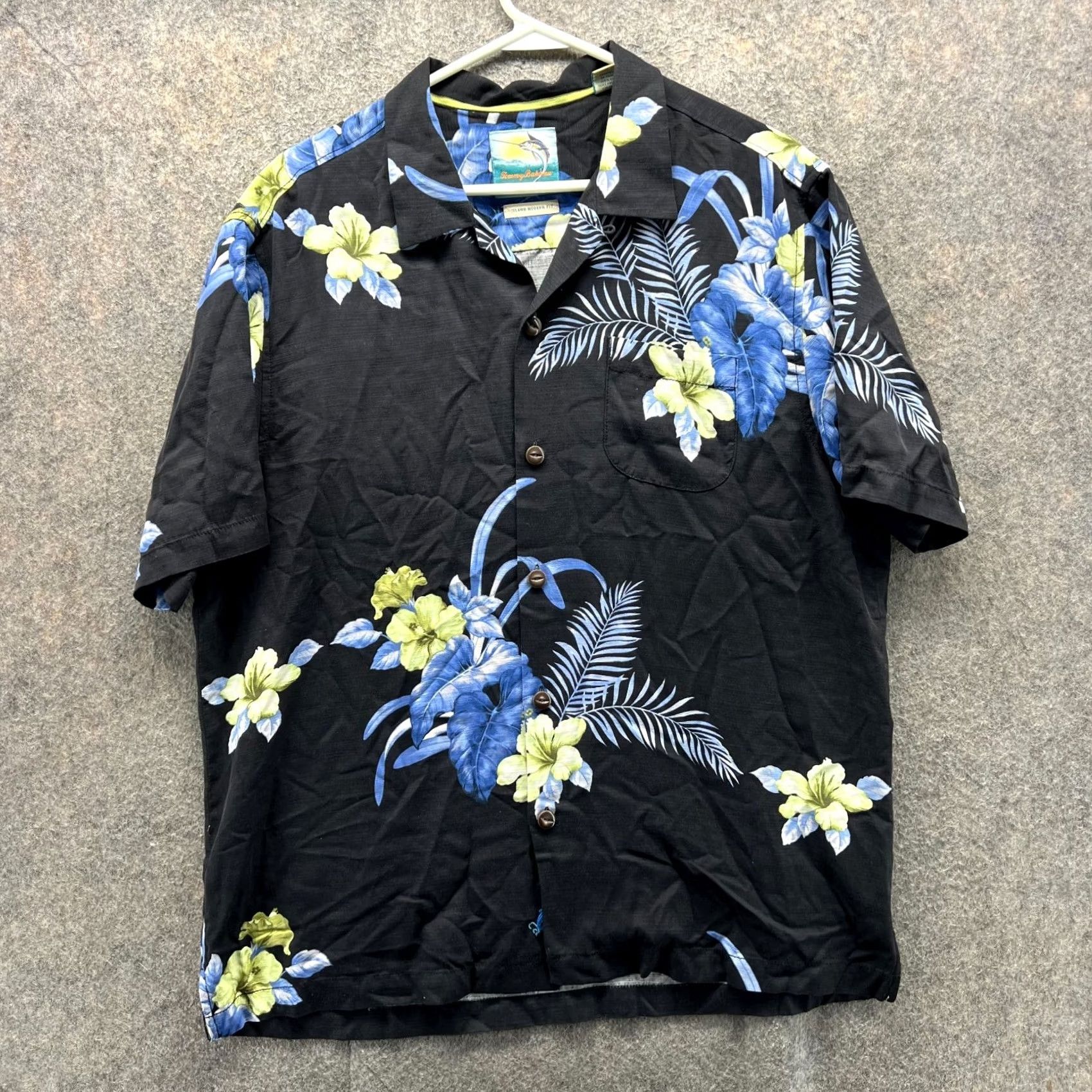 Tommy Bahama VINTAGE Tommy Bahama Shirt Mens Large Black Button-Down Silk Island Hawaiian Camp Floral Size US L / EU 52-54 / 3 - 2 Thumbnail