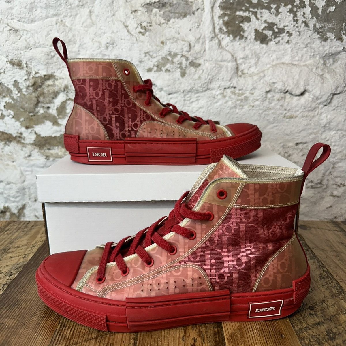Dior B23 High Red Oblique Sneaker Size 11
