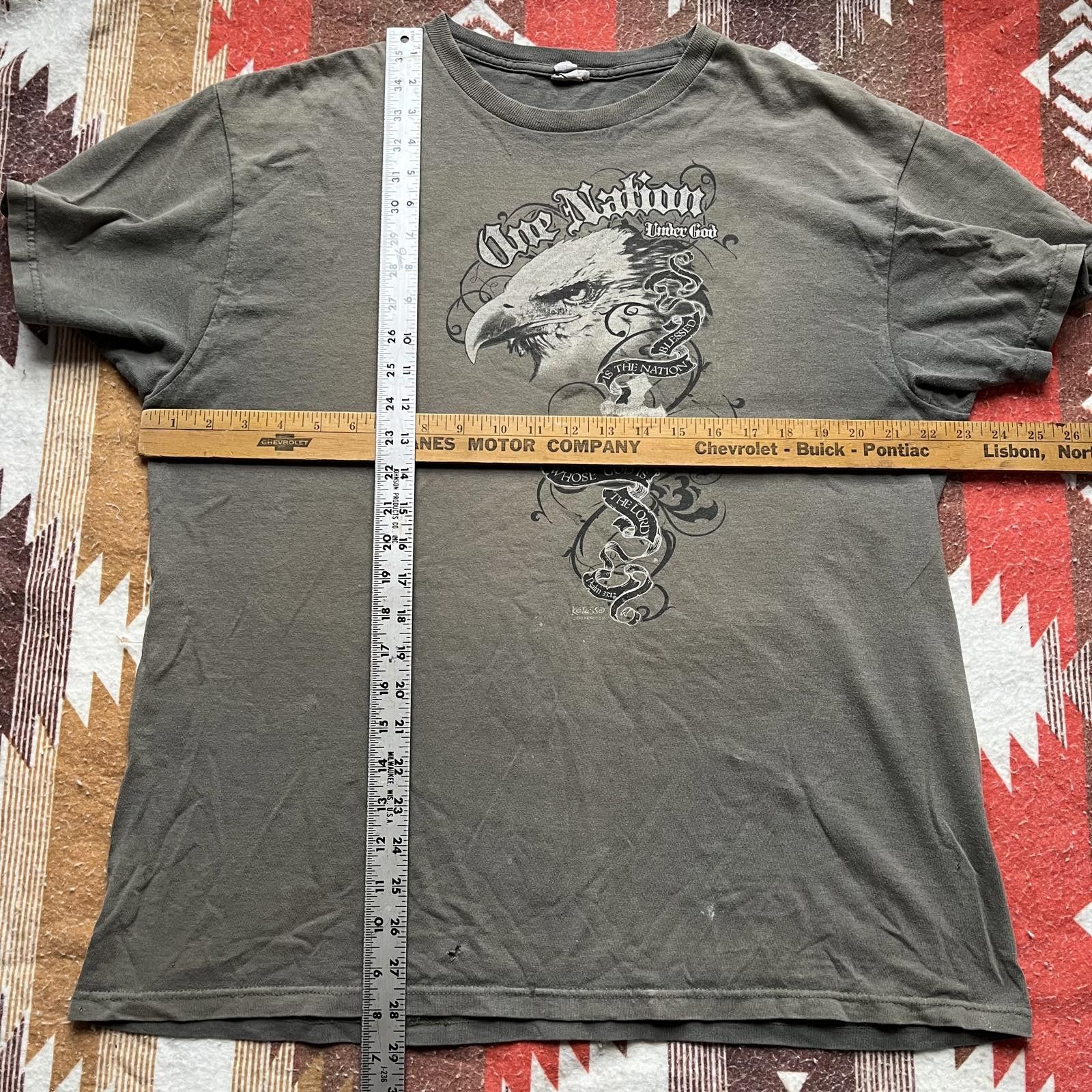 Vintage Vintage Y2K Olive Green Distressed Jesus Affliction Shirt Size US XL / EU 56 / 4 - 3 Thumbnail