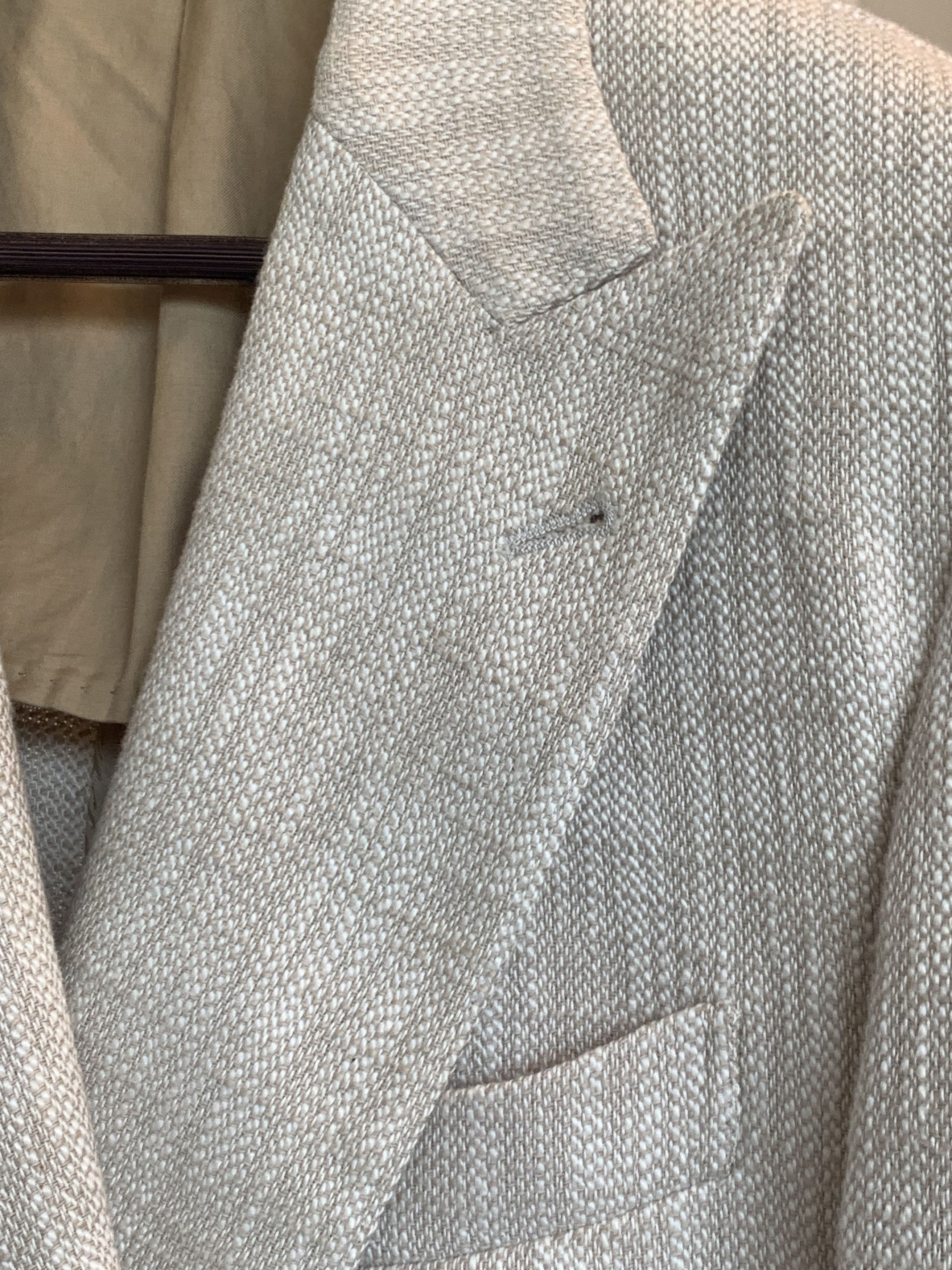 Boggi Boggi Milano Cream Textured Double Breasted Blazer Size 38R - 4 Thumbnail