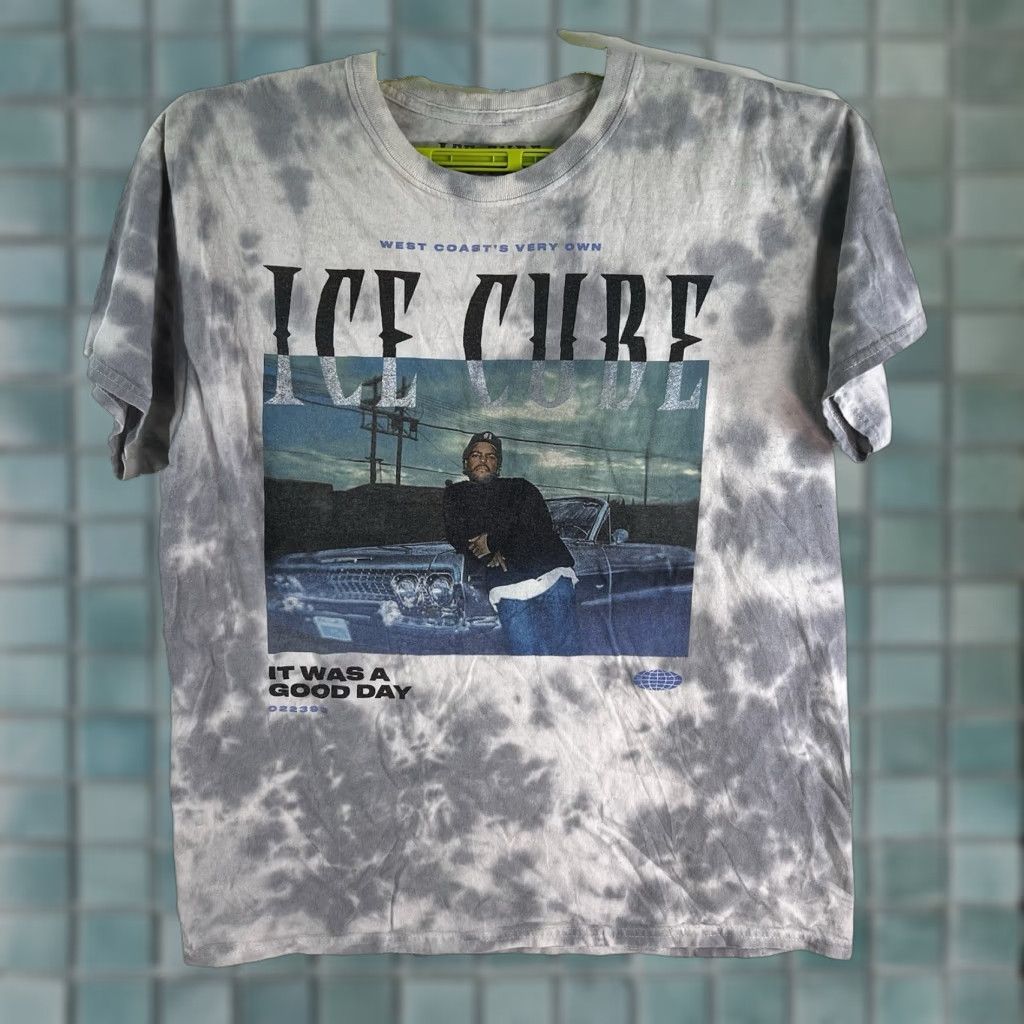Vintage ICE CUBE Tie-Dye It Was A Good Day T-Shirt Adult L Gray with Logo Cube 90s Hip Hop Music Shirt Mens Regular Crew Neck Short Sleeves Cotton Knit Size US L / EU 52-54 / 3 - 1 Thumbnail