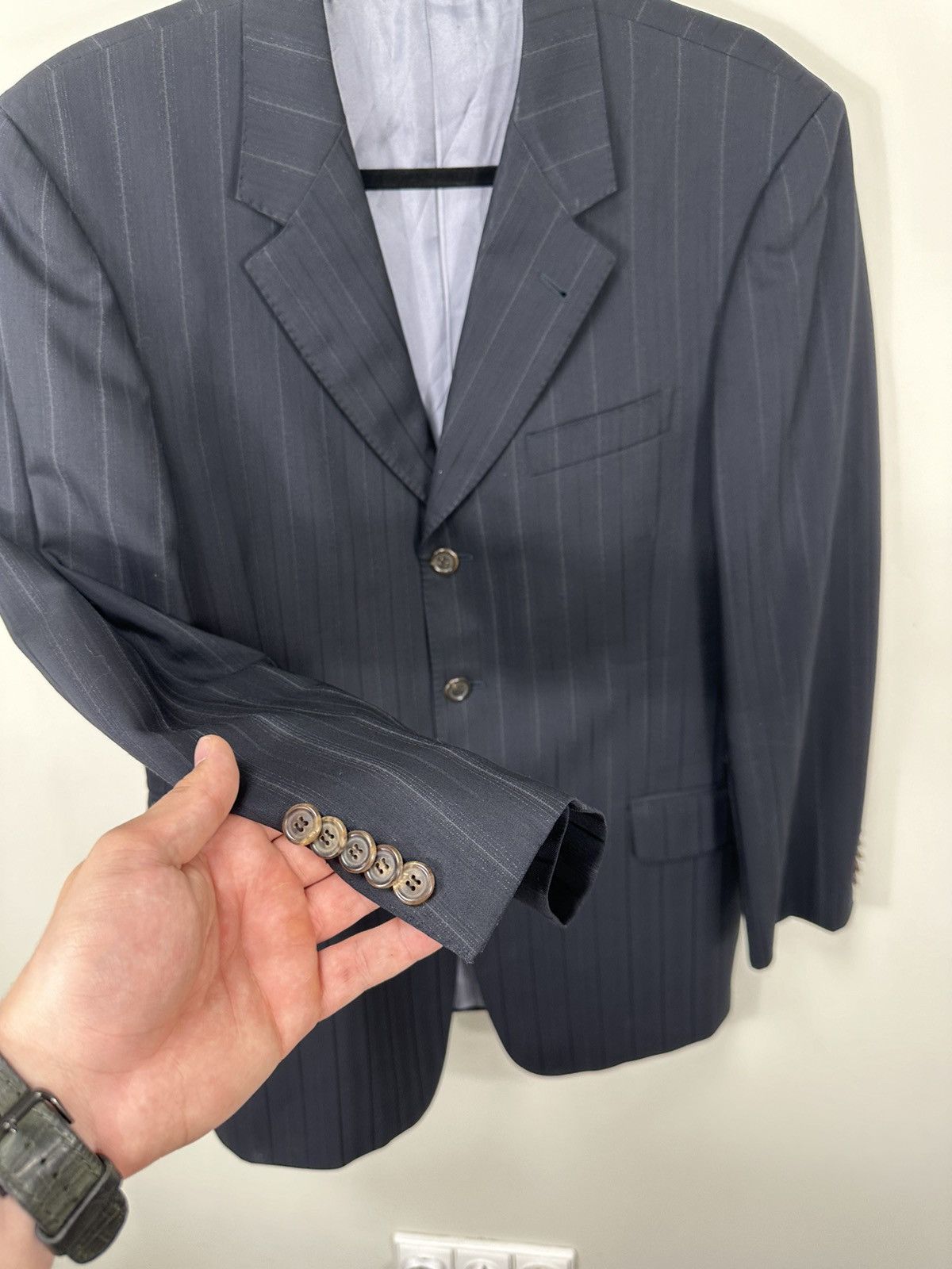 Paul Smith Paul Smith Navy Striped 3-Button Luxury Wool Blazer Size 42R - 6 Thumbnail
