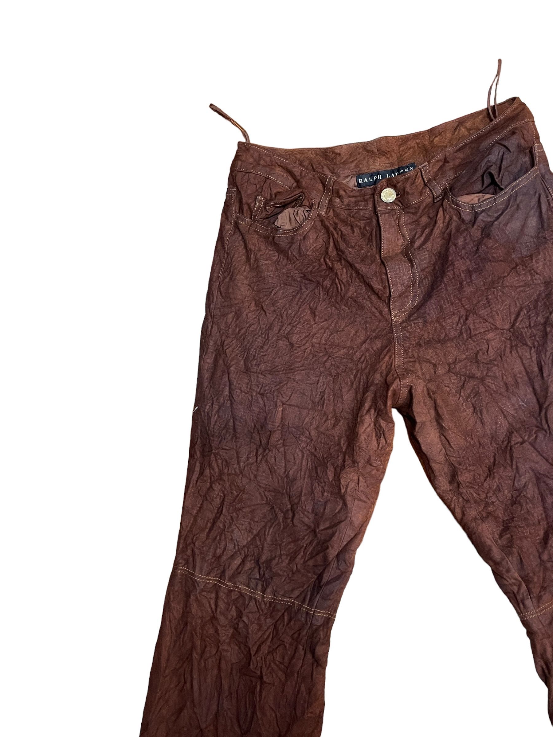 Leather × Polo Ralph Lauren Vintage Polo Ralph Lauren Monogram Goat Suede Trouser Size 30" / US 8 / IT 44 - 16 Thumbnail
