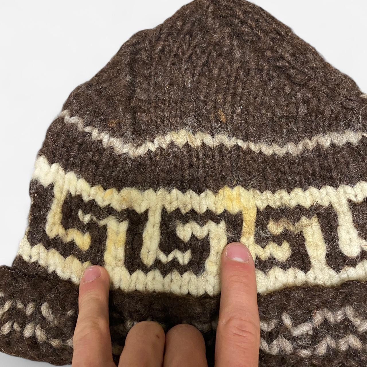 Other Vintage wool handmade brown and white beanie Size ONE SIZE - 3 Thumbnail