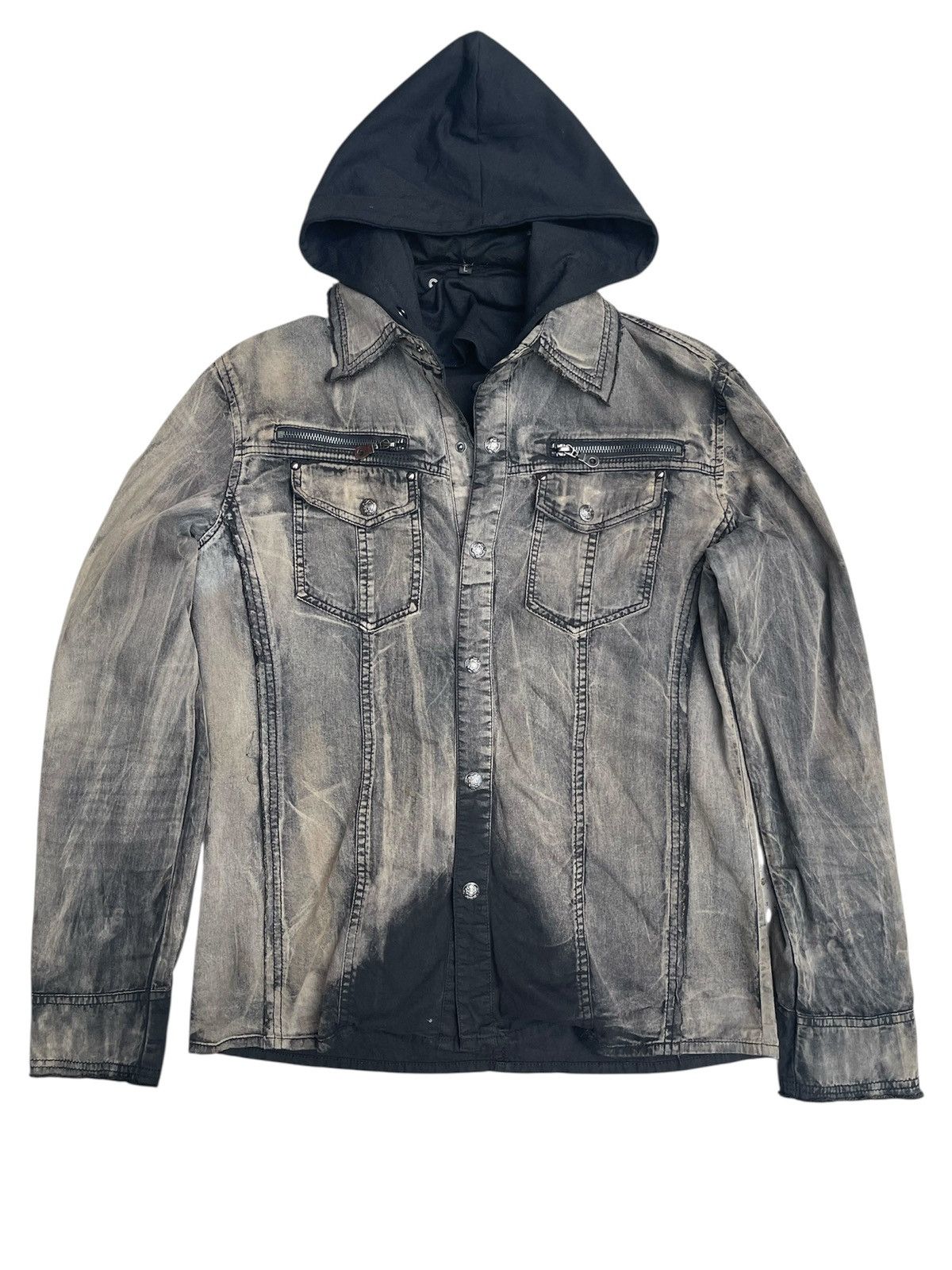 In The Attic In The Attic Japan Bleached Wash Multi-Pocket Hooded Jacket Size US S / EU 44-46 / 1 - 1 Thumbnail