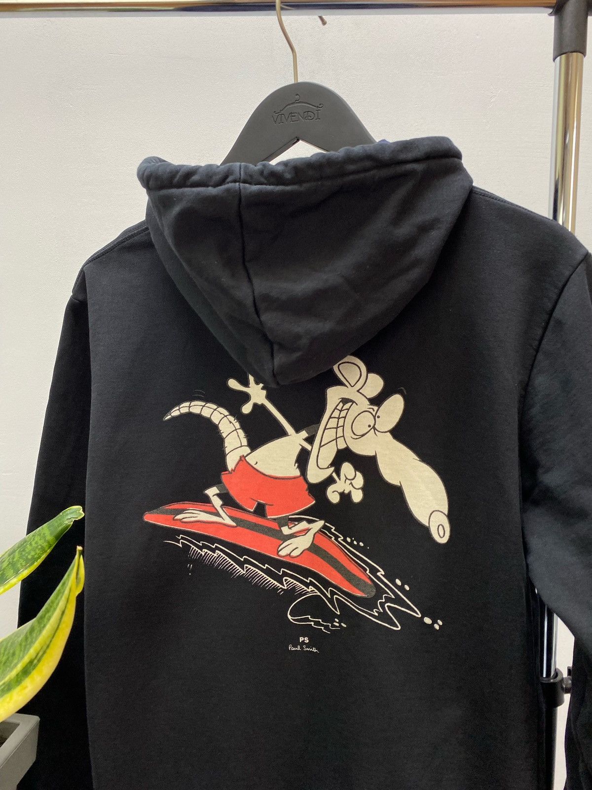 Paul Smith × Vintage Vintage Paul Smith Surfing Rat Hoodie M Men’s Black Size US M / EU 48-50 / 2 - 17 Thumbnail
