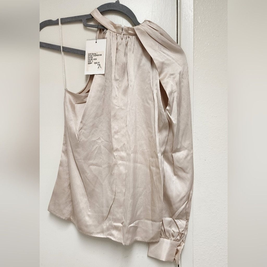 A.L.C. NWT A.L.C. Piper One Sleeve Silk Blend Blouse Size XS / US 0-2 / IT 36-38 - 4 Thumbnail