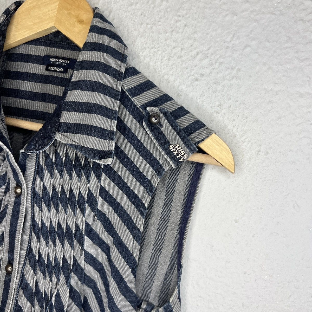 Miss Sixty Miss Sixty Amazing Mini Dress Denim Striped Navy Y2K Size M / US 6-8 / IT 42-44 - 4 Thumbnail