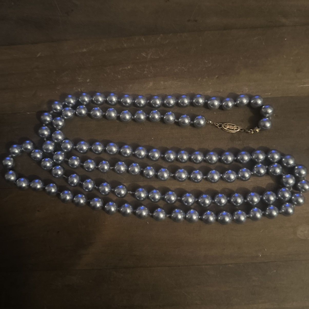 Vintage Vintage long metallic silver bead necklace Size ONE SIZE - 2 Thumbnail