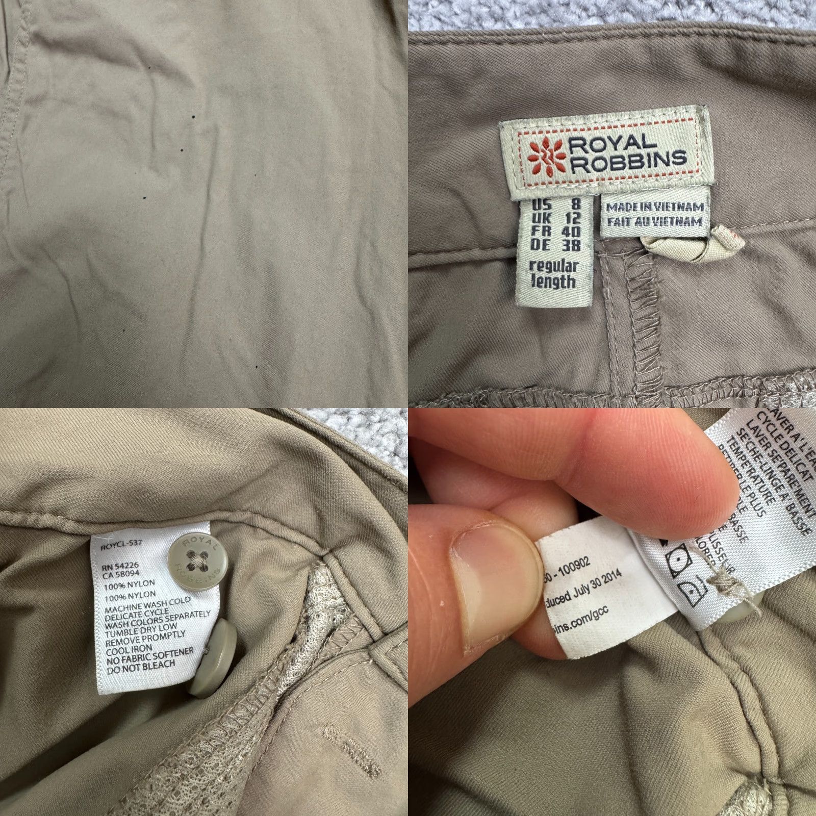 Royal Robbins Royal Robbins Outdoor Pants Women’s 8 Regular Brown Nylon Hiking Straight Leg Size 30" / US 8 / IT 44 - 8 Thumbnail