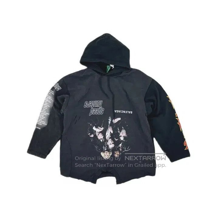 Balenciaga Balenciaga Black Logo Print Hooded Sweatshirt. Size US S / EU 44-46 / 1 - 2 Thumbnail