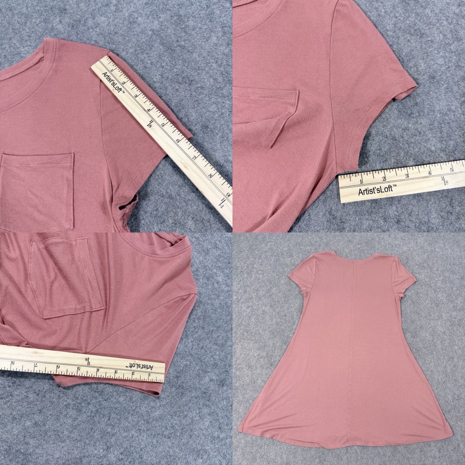 Vintage Arizona Jeans Dress Shirt Pink L Womens Short Sleeve Stretch Pullover 90s Casual Modern City University Western T‑Shirt Dress Size L / US 10 / IT 46 - 9 Thumbnail