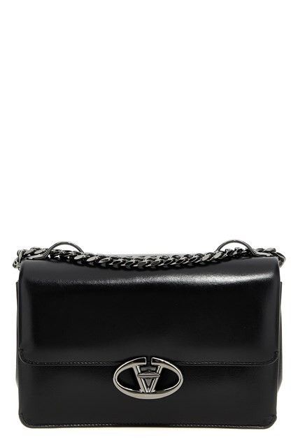 Valentino Garavani Locker Blk Lthr Shldr Bag New/Auth