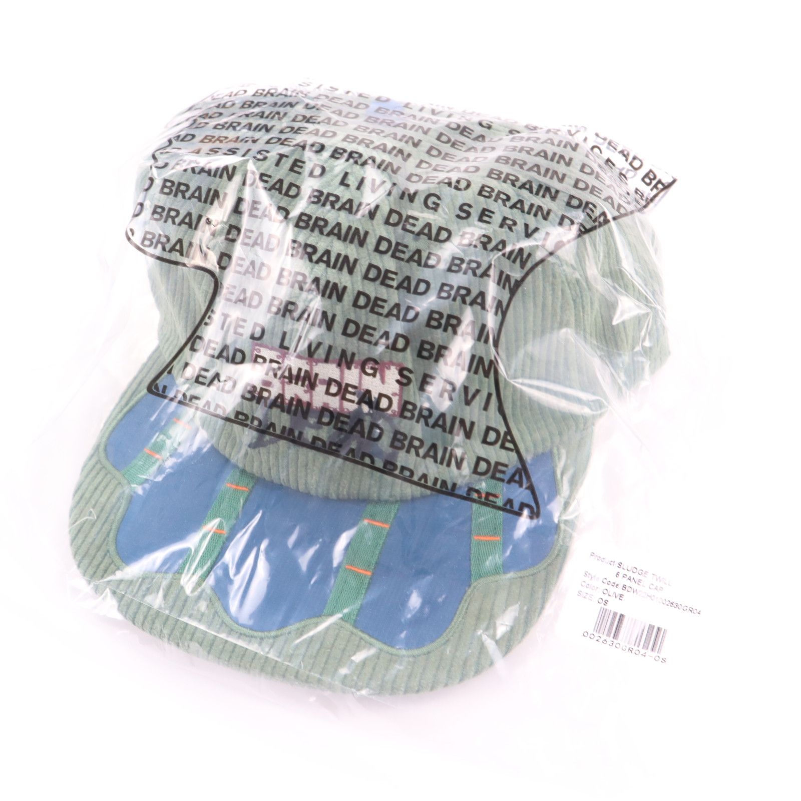Brain Dead Brain Dead Sludge Twill 6 Panel Hat Cap Corduroy Green NEW Size ONE SIZE - 6 Thumbnail
