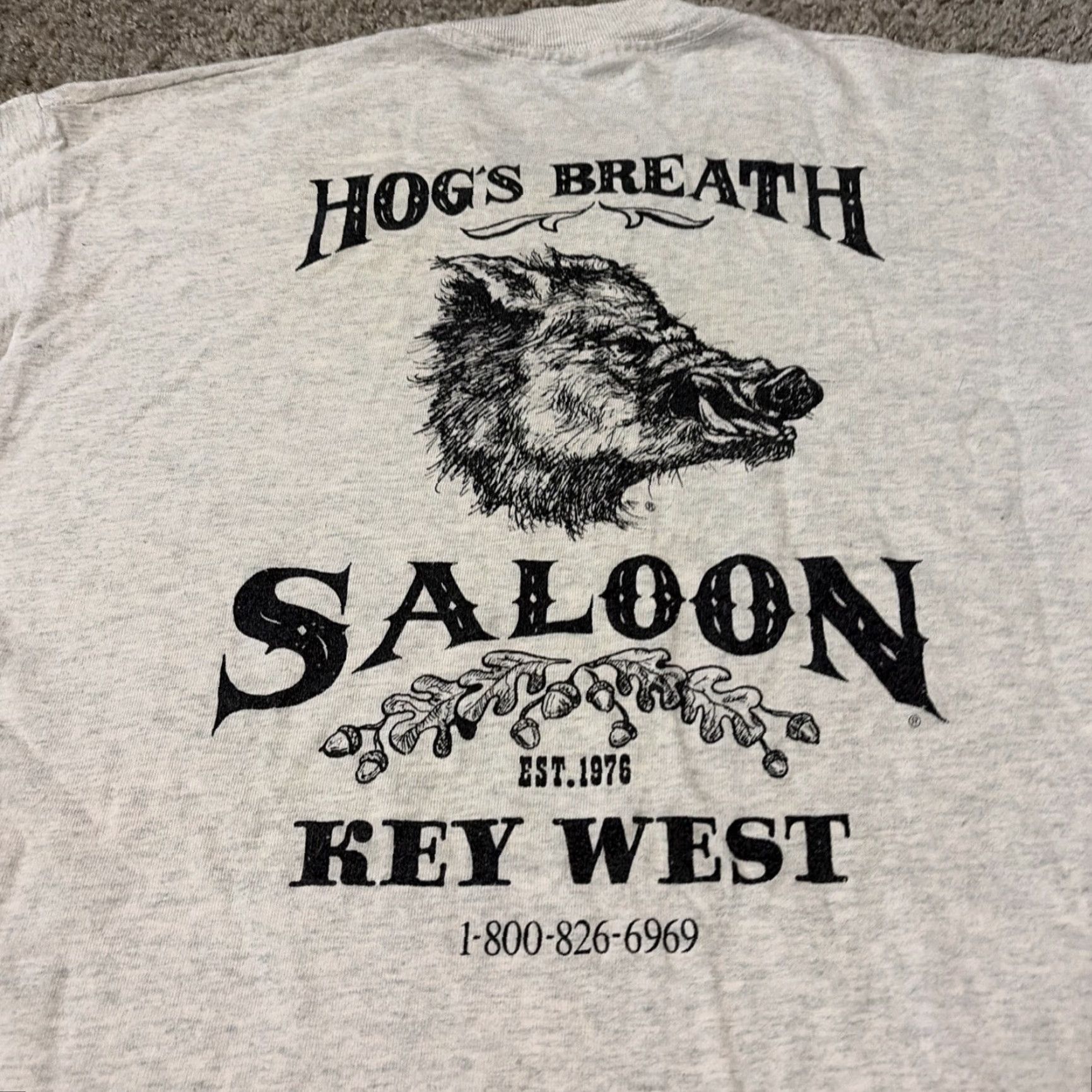 Fruit Of The Loom VINTAGE Hogs Breath Bar Restaurant Promo Key West Florida Grey T-Shirt Large Mens 90s Fruit of the Loom Shirt Regular Size US L / EU 52-54 / 3 - 3 Thumbnail