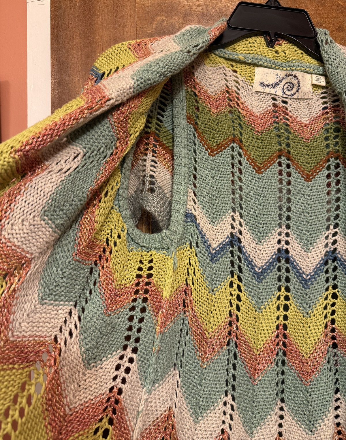 Anthropologie Anthropologie Rosie Neira Crochet Chevron Sweater Wool Size XS / US 0-2 / IT 36-38 - 4 Thumbnail