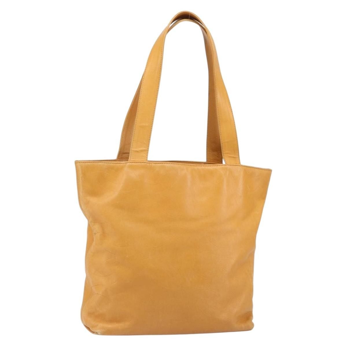 Chanel Chanel Tote Bag Leather Orange Gold CC Size ONE SIZE - 1 Thumbnail