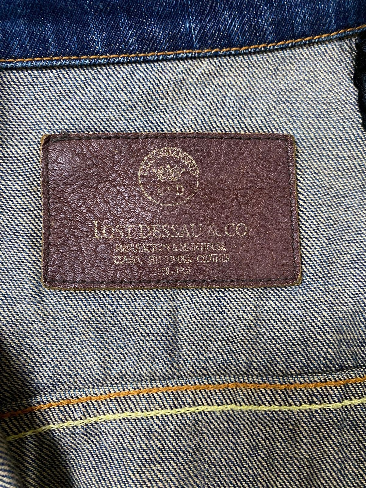 Japanese Brand Field Denim Jacket Selvedge LOST DESSAU Size US M / EU 48-50 / 2 - 8 Thumbnail