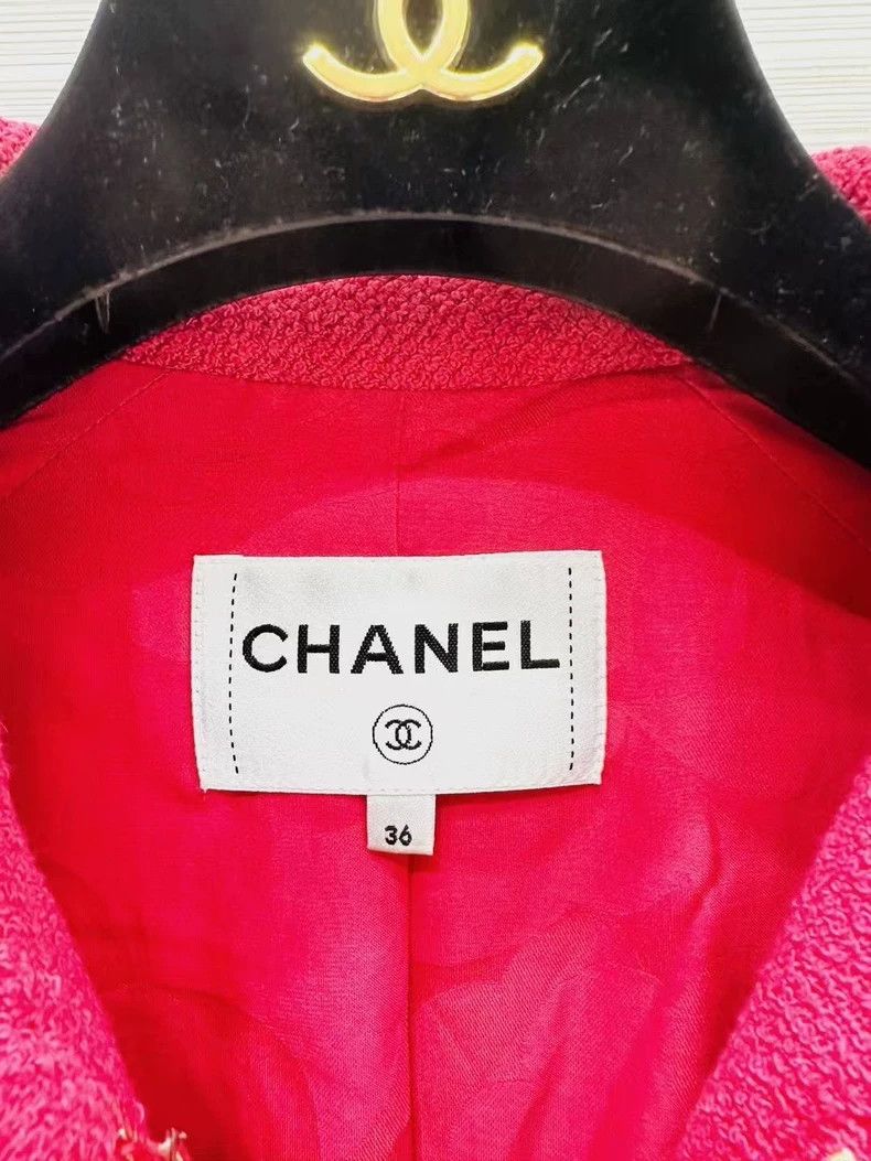 Chanel Chanel Lipstick red soft tweed braided four-pocket jacket Size XS / US 0-2 / IT 36-38 - 2 Thumbnail