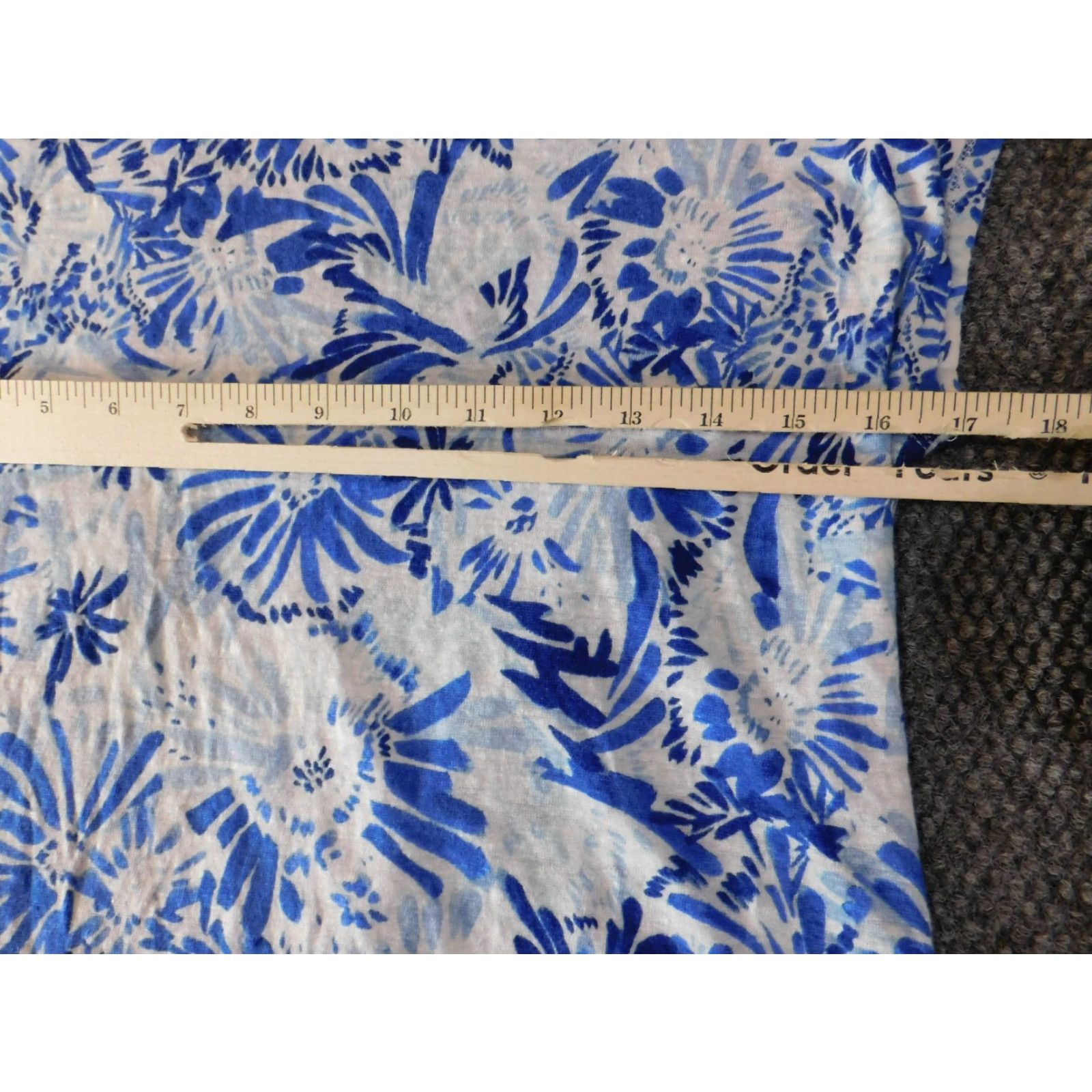 Joie JOIE Blouse Short Sleeve Linen Floral Womens S Blue Round Neck Pullover Casual Designer Basic Size S / US 4 / IT 40 - 5 Thumbnail