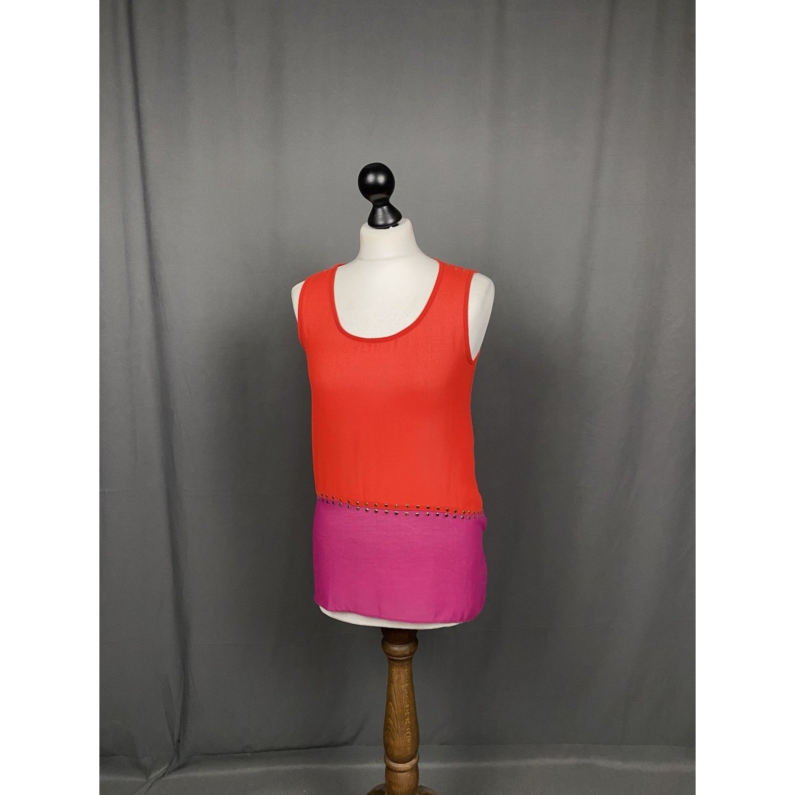 Alexander McQueen Alexander McQueen Women's Red Purple Sleeveless Tunic Dress Size S / US 4 / IT 40 - 4 Thumbnail