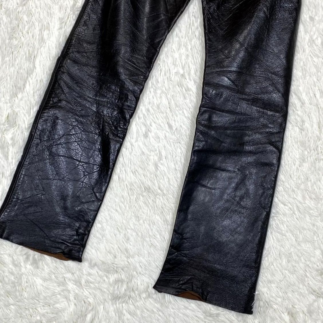 Vintage DAGDA LEATHERS Leather pants black Size 29 Size US 29 - 6 Thumbnail
