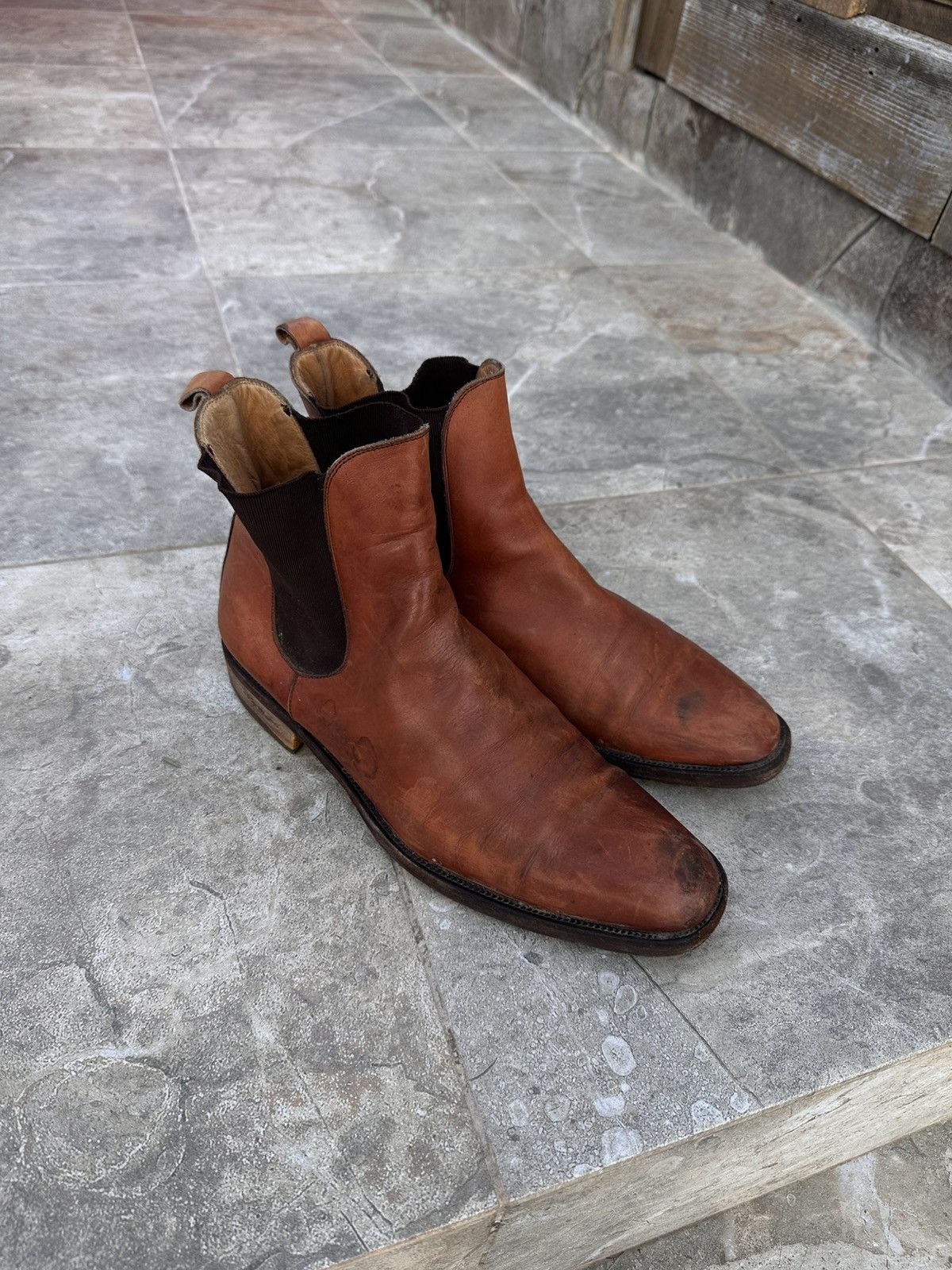 A.S.98 J&W Dawson 1951 Leather Chelsea Boots Brown Vintage Style Size US 10.5 / EU 43-44 - 1 Thumbnail