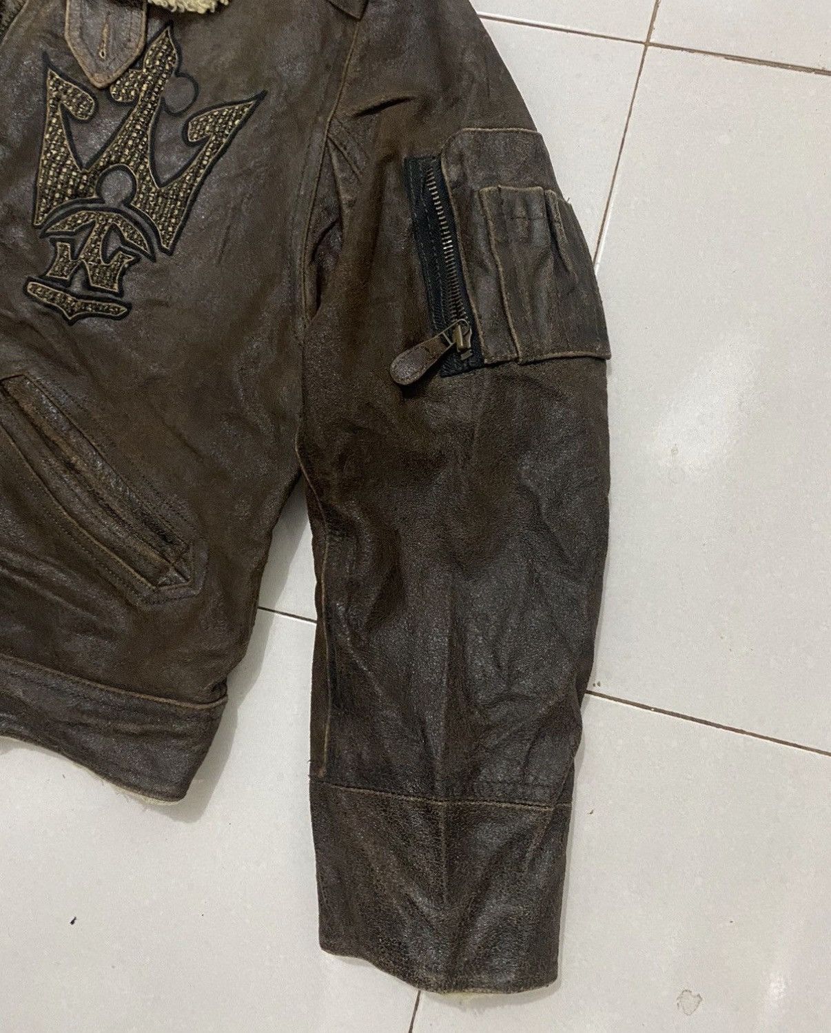 Japanese Brand 90’s Yoshiyuki Konoshi Flight Leather Jacket Size US L / EU 52-54 / 3 - 6 Thumbnail