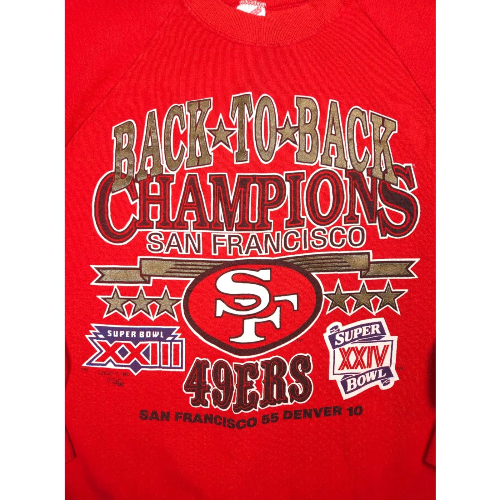 Jerzees VINTAGE Jerzees 49ers Sweatshirt Men's XL Red NFL Back to Back Super Bowl Pullover Large Heavyweight Fleece Logo Embroidered Cotton Blend USA Men Size US XL / EU 56 / 4 - 2 Thumbnail