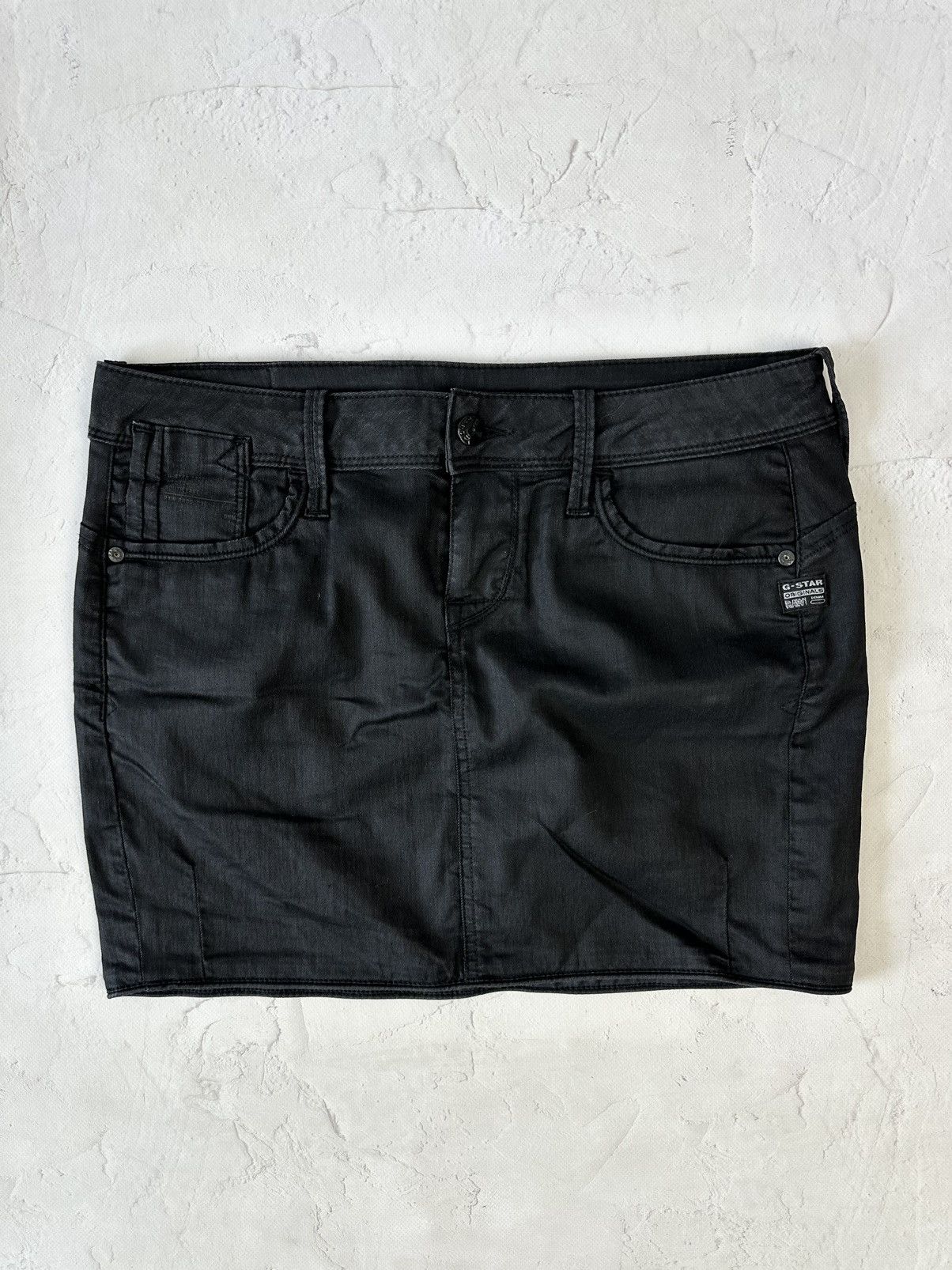 G-Star × Vintage Vintage G-Star Elect Mini Black Skirt Size 29" - 1 Thumbnail