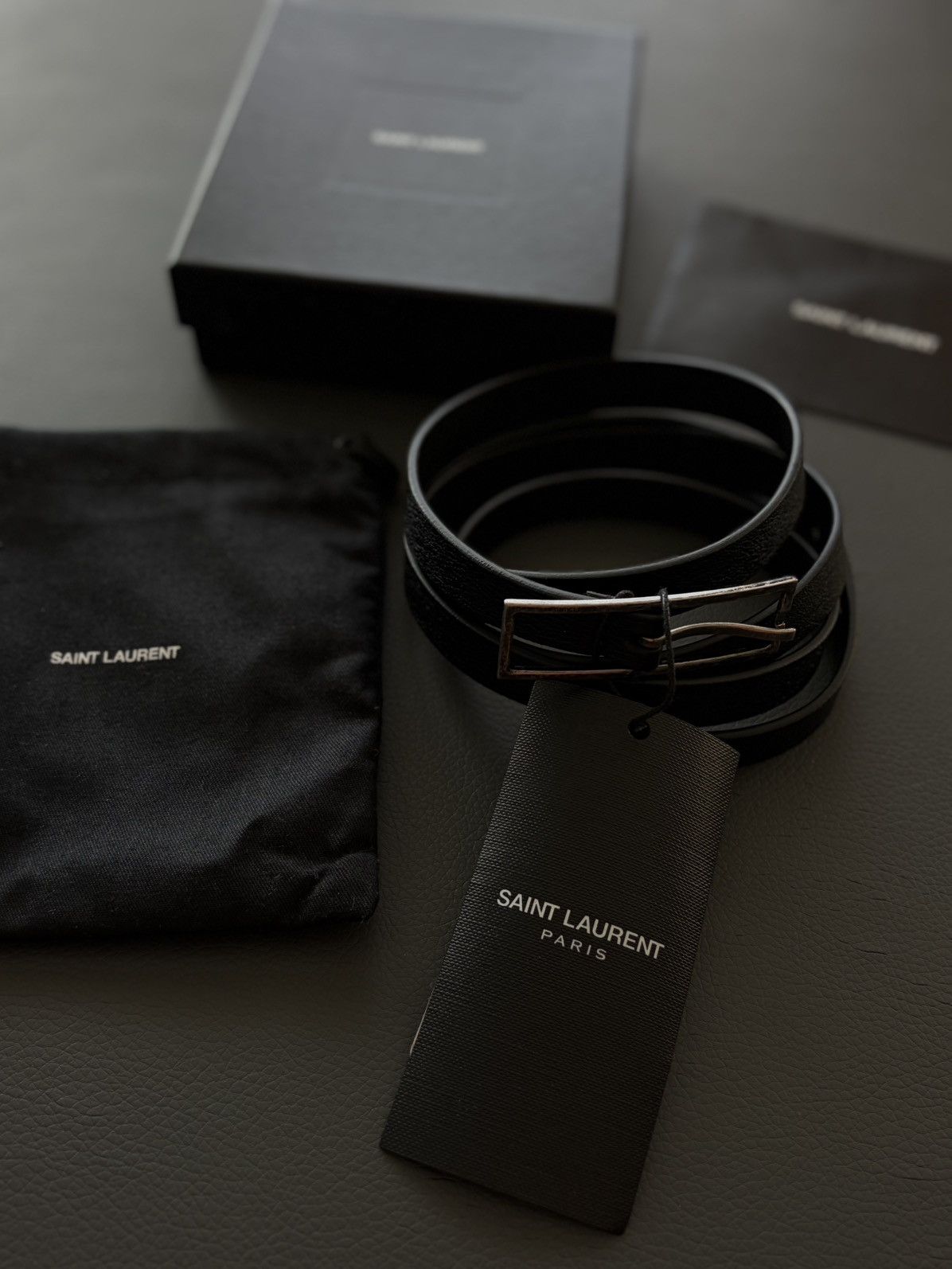 Saint Laurent Paris Saint Laurent Super Skinny Leather Vintage Belt Brand New Size 36 - 3 Thumbnail