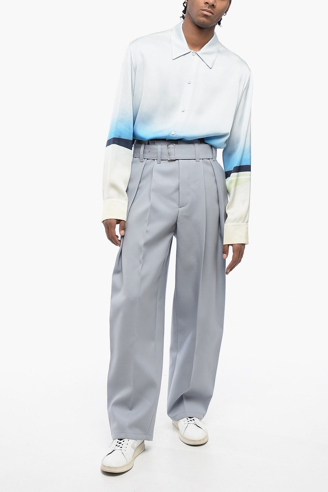 Jil Sander og1mm0625 Double-pleated Wool Pant in Grey Size US 30 / EU 46 - 4 Thumbnail