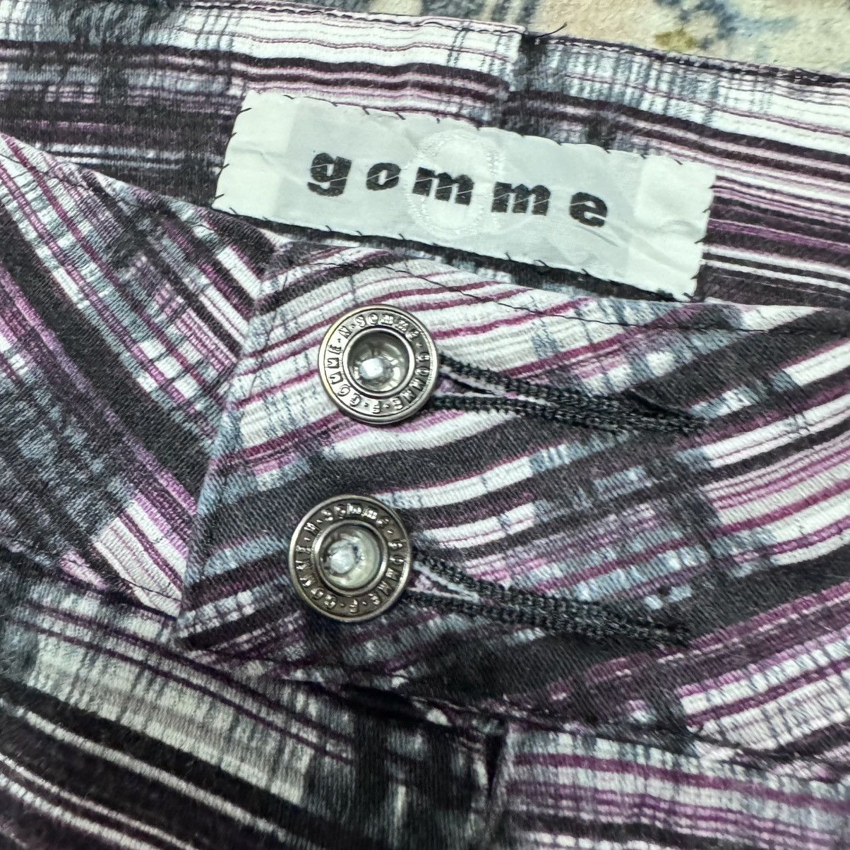 gomme Gomme By Maki Hiroshige Horizontal Striped Trouser Pants Size 30" / US 8 / IT 44 - 21 Thumbnail