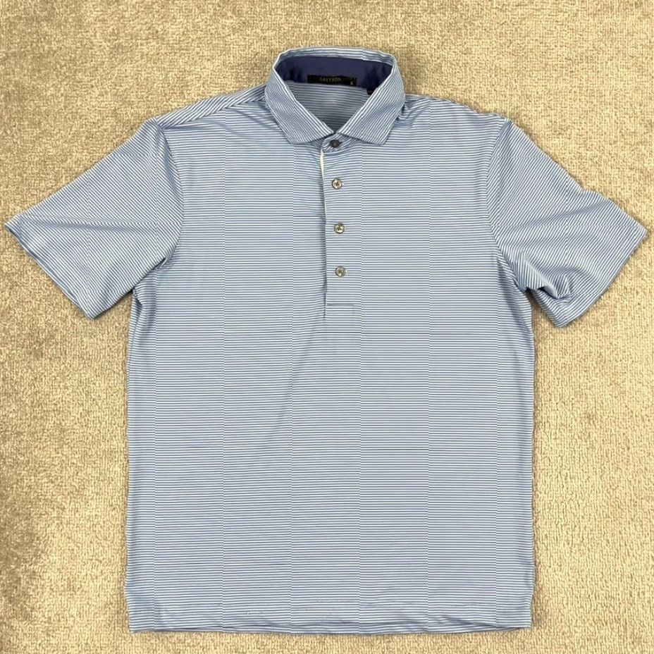 Vintage Greyson Polo Shirt Men Small Blue Striped Performance Overbook Golf Club Stretch Polo Shirt S Mens Blue Striped Performance Overbook Golf Club Stretch Size US S / EU 44-46 / 1 - 4 Thumbnail