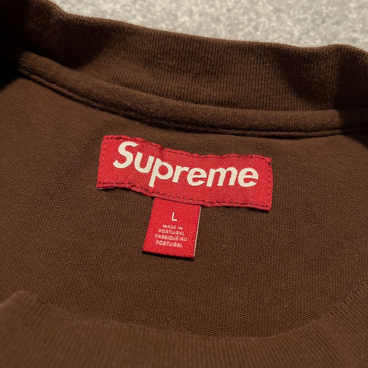 Supreme Supreme Classic Logo S/S Top Tee - Brown FW23 Size US L / EU 52-54 / 3 - 6 Thumbnail