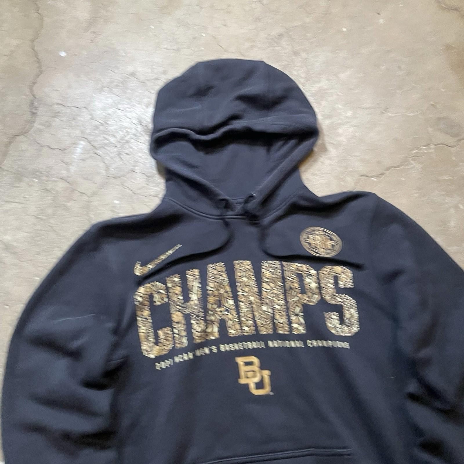 Nike Nike Baylor Bears Hoodie M Adult Black Final Four Champs Men Size ONE SIZE - 3 Thumbnail
