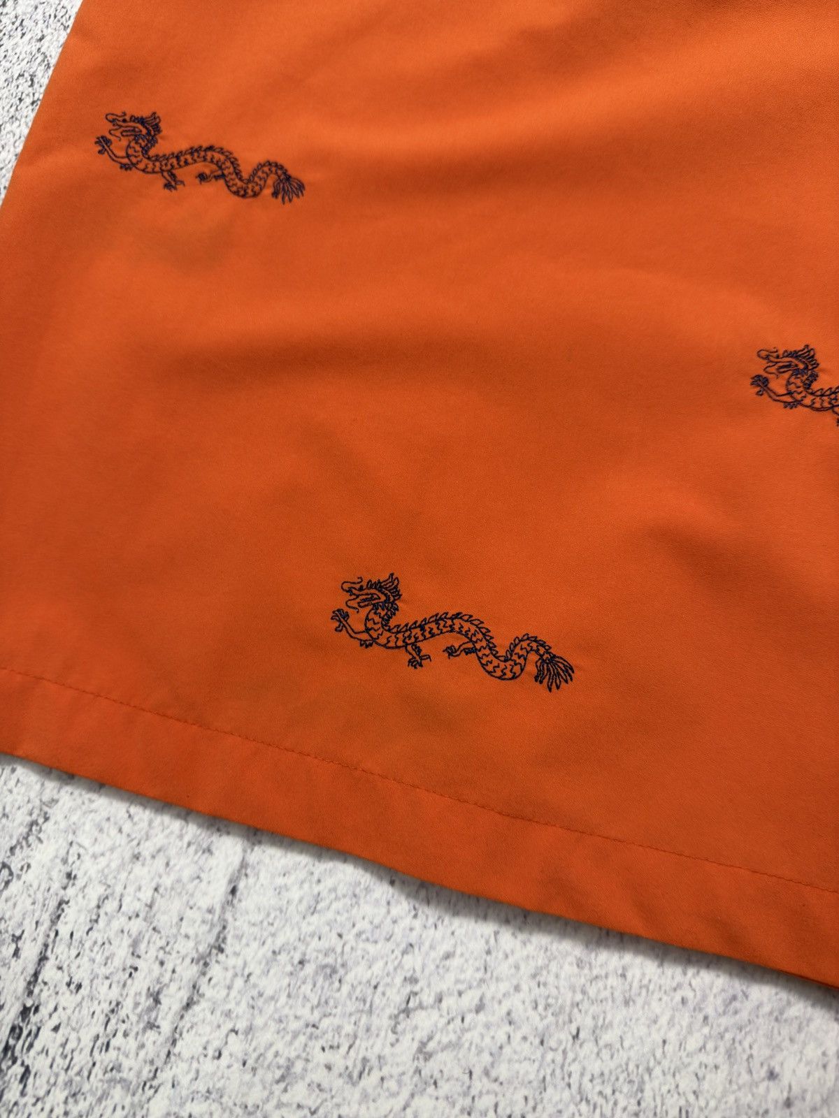 Stussy 🔥VINTAGE Y2K STUSSY DRAGON ORANGE BUTTON UP SHIRT Size US XL / EU 56 / 4 - 10 Thumbnail