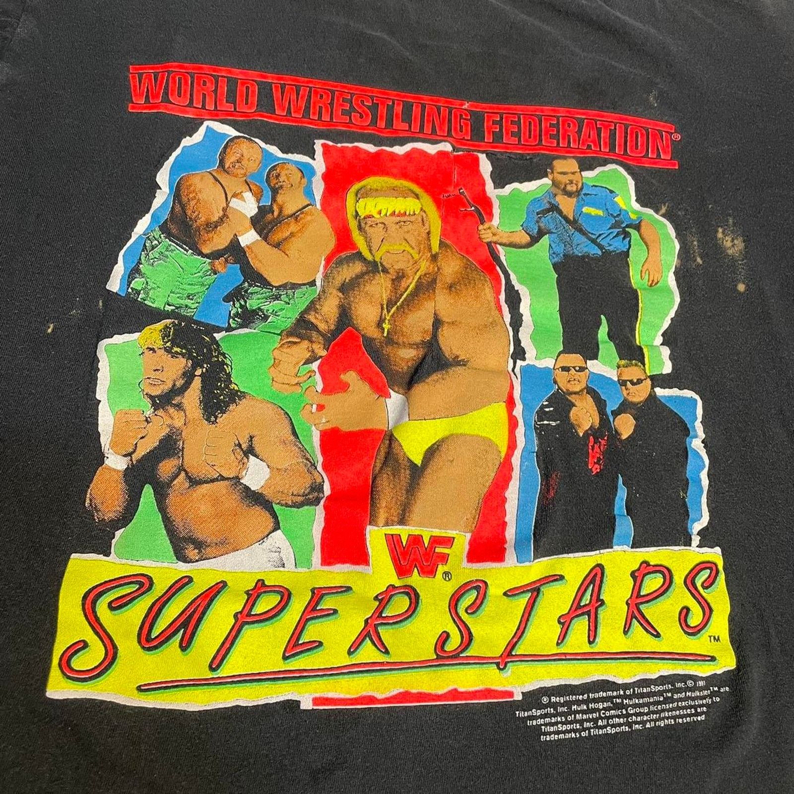 Vintage × WWF 1991 WWF Hulk Hogan Nasty Boys Big Boss Man Bushwhackers Tee Size US M / EU 48-50 / 2 - 3 Thumbnail